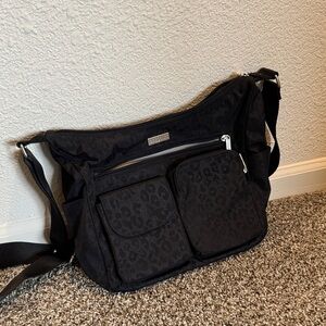 Black Leopard Print Crossbody Bag